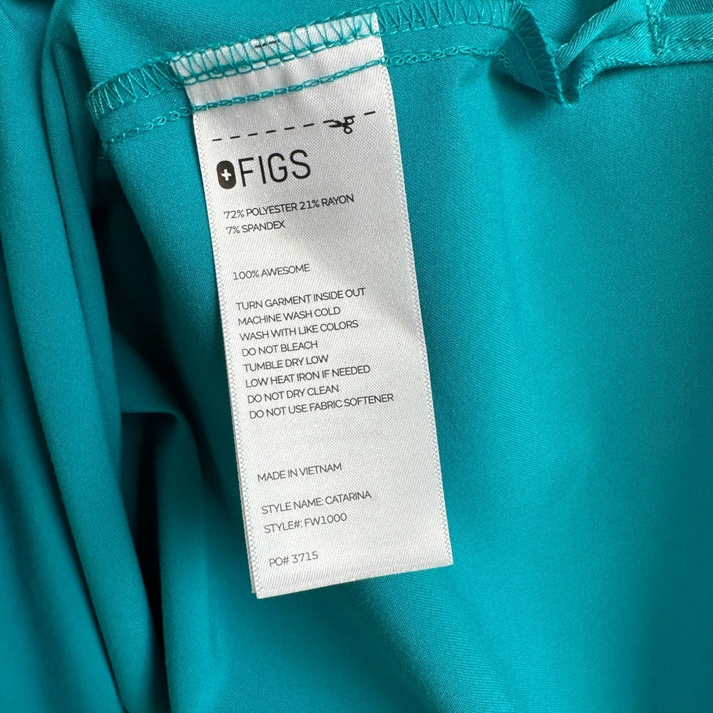 Figs Catarina One Pocket Scrub Top in Teal, size XL - Picture 4 of 5